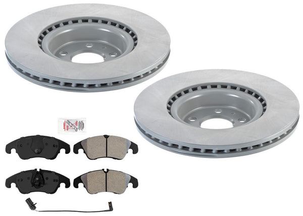 Front Coated Front Disc Brake Rotors Pads For Audi A6 2014 2015 w/ 345MM Rotors