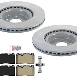 Front Coated Front Disc Brake Rotors Pads For Audi Q5 2013 2017 w/ 345MM Rotors
