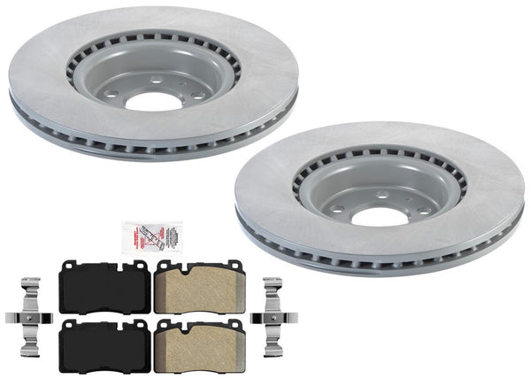 Front Coated Front Disc Brake Rotors Pads For Audi Q5 2013 2017 w/ 345MM Rotors