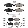 Front & Rear Disc Brake Pads Set For Audi A6 2014 2015 with 345MM Rotors