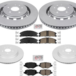Front & Rear Coated Rotors & Ceramic Pads For Explorer 2013-2019 Police Package