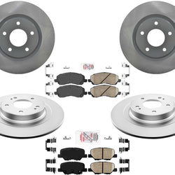 Front & Rear Coated Rotors & Pads For Outlander 17-21 W/ Manual Parking Brake