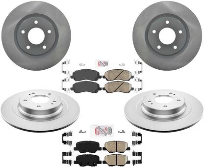 Front & Rear Coated Rotors & Pads For Outlander 17-21 W/ Manual Parking Brake