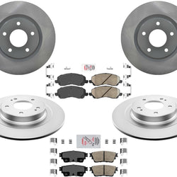 Front & Rear Coated Rotors & Pads For Outlander 17-21 W/ Electric Parking Brake