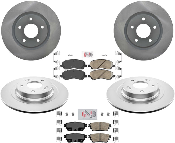 Front & Rear Coated Rotors & Pads For Outlander 17-21 W/ Electric Parking Brake