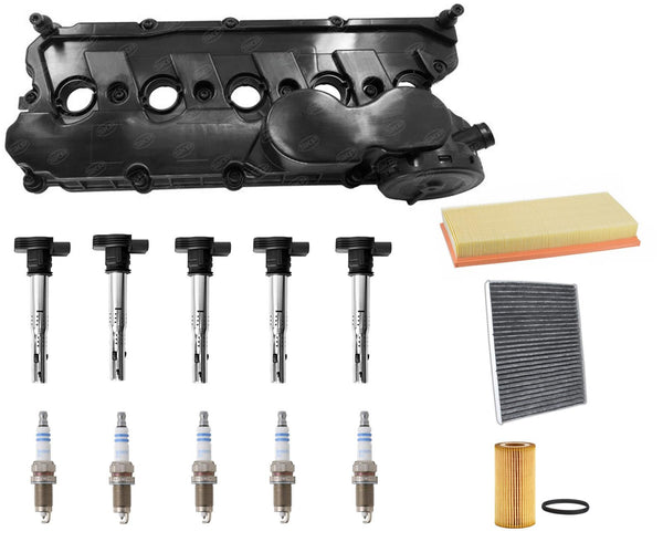 Engine Valve Cover Ignition Coils Tune Up Kit For Volkswagen Beetle 2.5L 06-10