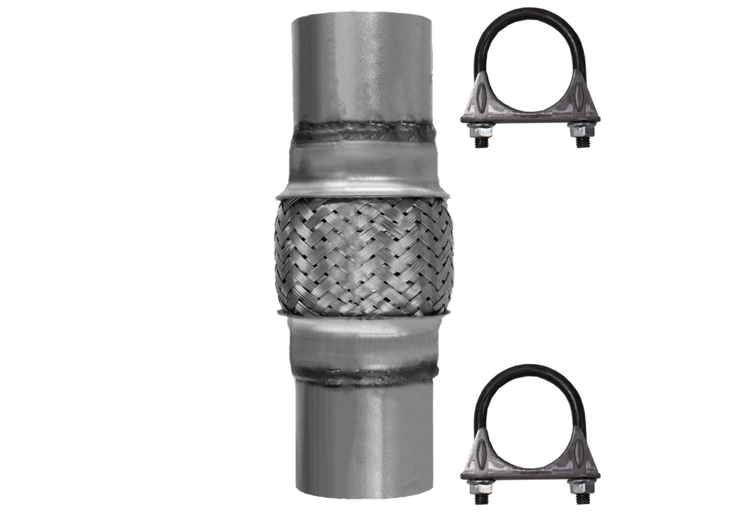 Tubo flexible de escape de acero inoxidable de alta resistencia, 2,25 x 8, HD, doble trenzado