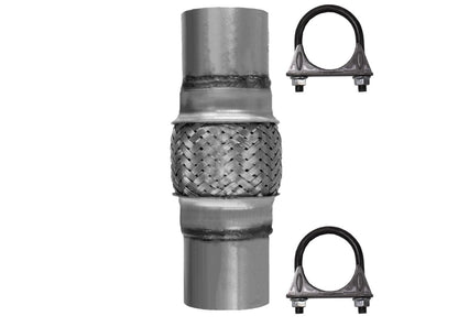 Tubo flexible de escape de acero inoxidable de alta resistencia, 2,25 x 8, HD, doble trenzado