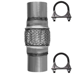 2.25 x 8 Heavy Duty Stainless Steel Exhaust Flex Pipe HD Double-braided