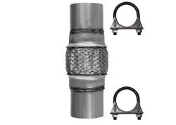 2.25 x 8 Heavy Duty Stainless Steel Exhaust Flex Pipe HD Double-braided