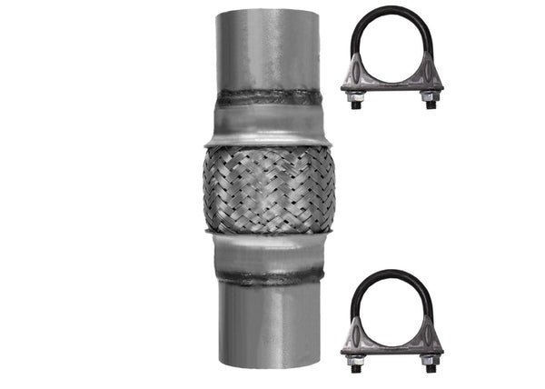 2.25 x 8 Heavy Duty Stainless Steel Exhaust Flex Pipe HD Double-braided