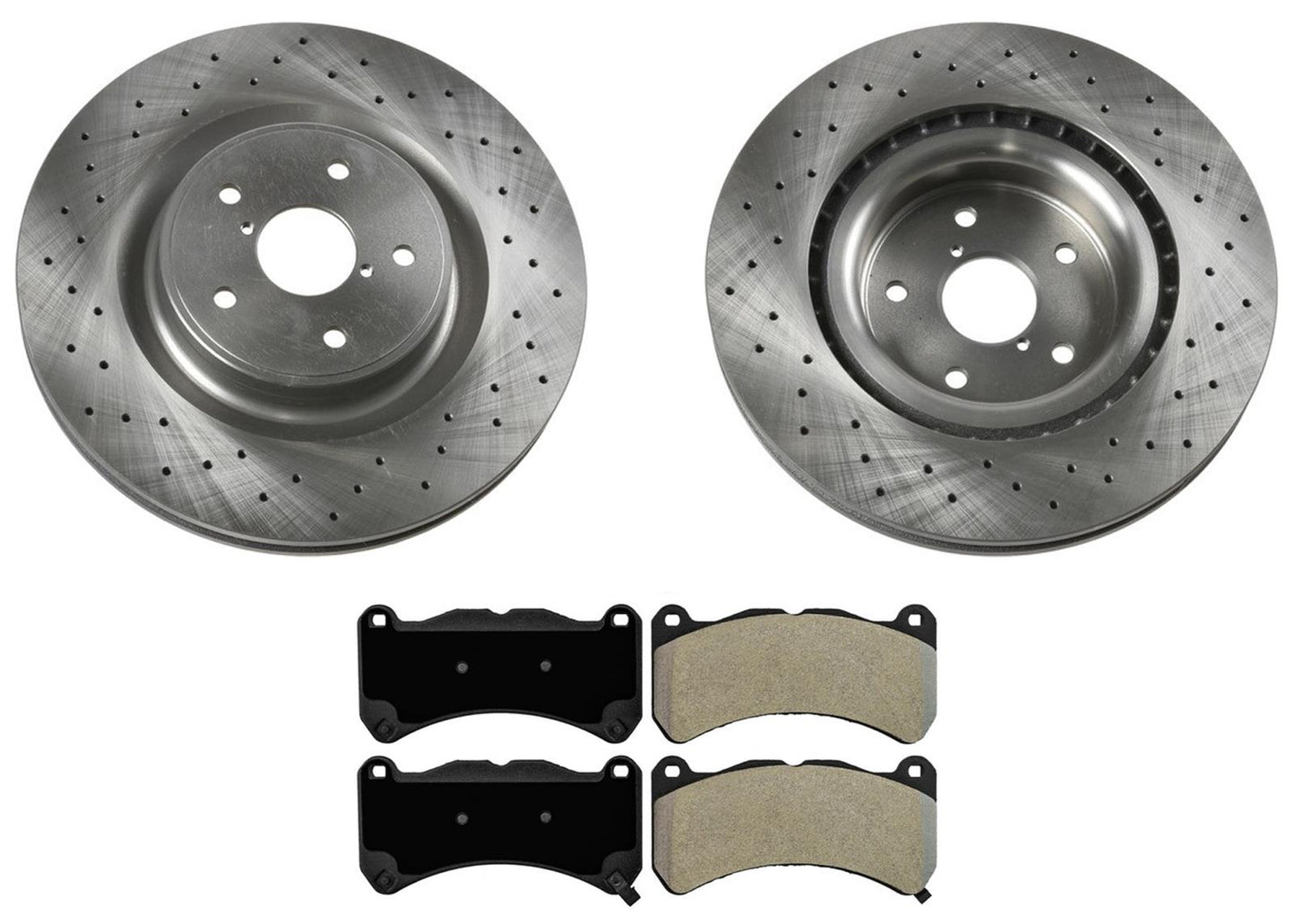 Drilled Front Disc Brake Rotors Disc Brake Pads for Subaru WRX STi 2018-2021