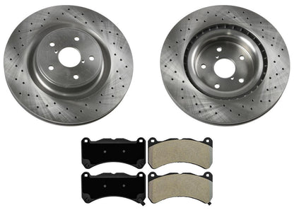 Drilled Front Disc Brake Rotors Disc Brake Pads for Subaru WRX STi 2018-2021