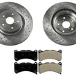 Drilled Front Disc Brake Rotors Disc Brake Pads for Subaru WRX STi 2018-2021