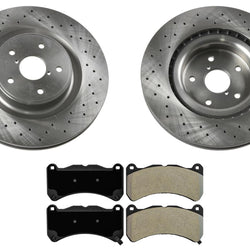 Drilled Front Disc Brake Rotors Disc Brake Pads for Subaru WRX STi 2018-2021