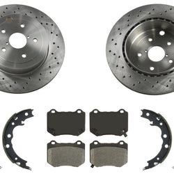 Drilled Rear Disc Brake Rotors Disc Brake Pads for Subaru WRX STi 2018-2021