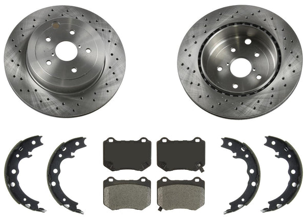 Drilled Rear Disc Brake Rotors Disc Brake Pads for Subaru WRX STi 2018-2021