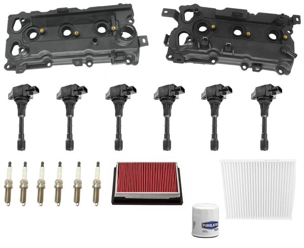 Engine Valve Covers Ignition Coils Tune Up Kit For Infiniti EX35 3.5L 2008-2012