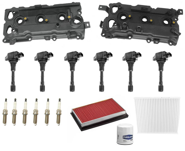 Engine Valve Covers Ignition Coils Tune Up Kit For Infiniti FX35 3.5L 2009-2012