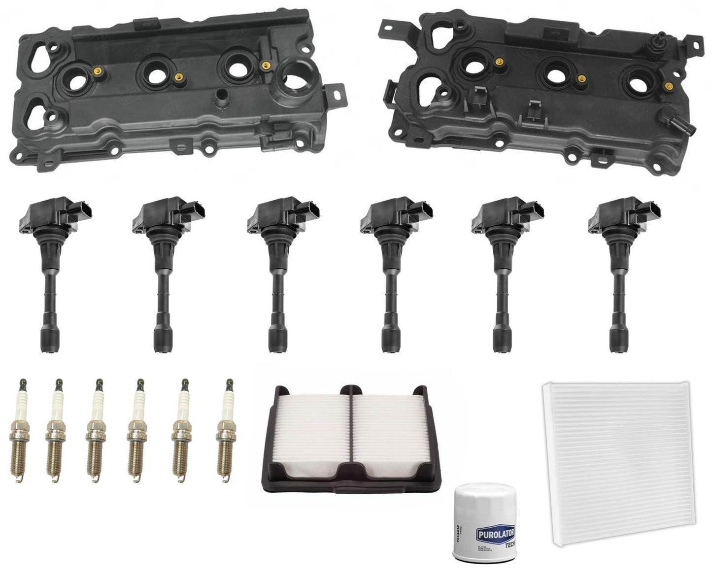 Engine Valve Covers Ignition Coils Tune Up Kit For Infiniti M35 3.5L 2009 2010