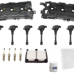 Engine Valve Covers Ignition Coils Tune Up Kit For Infiniti M35 3.5L 2009 2010