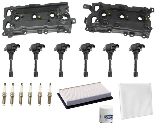 Engine Valve Covers Ignition Coils Tune Up Kit For Infiniti Q50 3.5L 2014-2018
