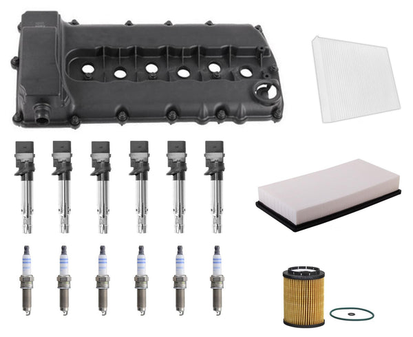 Engine Valve Cover Ignition Coils Tune Up Kit For Volkswagen Touareg 3.6L 07-11
