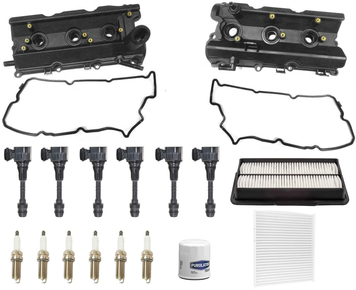 Engine Valve Covers Ignition Coils Tune Up Kit For Infiniti M35 3.5L 2006-2008