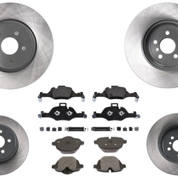 Coated Front & Rear Disc Brake Rotors & Brake Pads for 530I 530e 18-2022 348MM