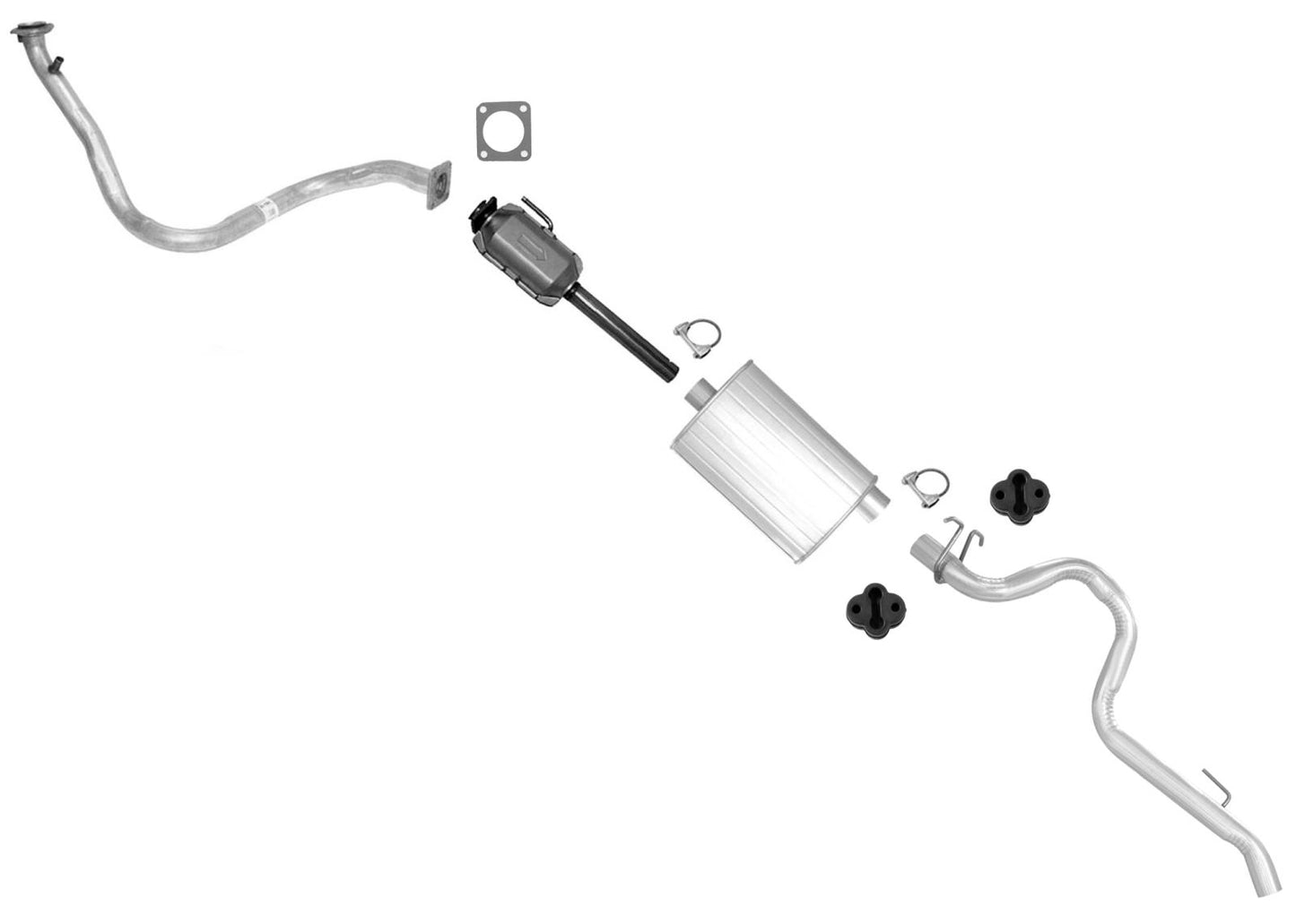 Converter Plus Silenciador Sistema completo de tubo de escape para Jeep Wrangler 4.2 87-90