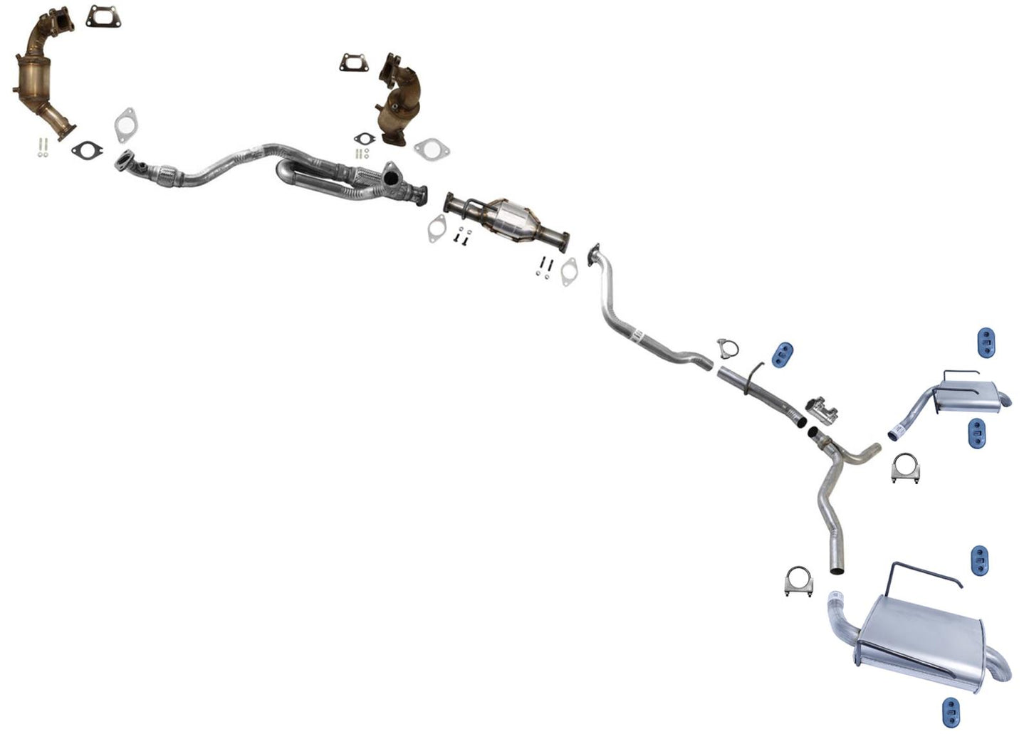 Resonator Pipe Dual Muffler Exhaust System for GMC Acadia SL SLE 2013 2015 2016