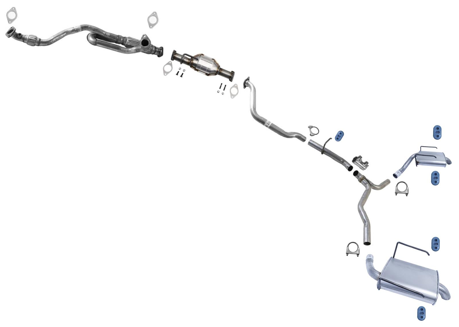 Resonator Pipe Dual Muffler Exhaust System for GMC Acadia SL SLE 2013 2015 2016