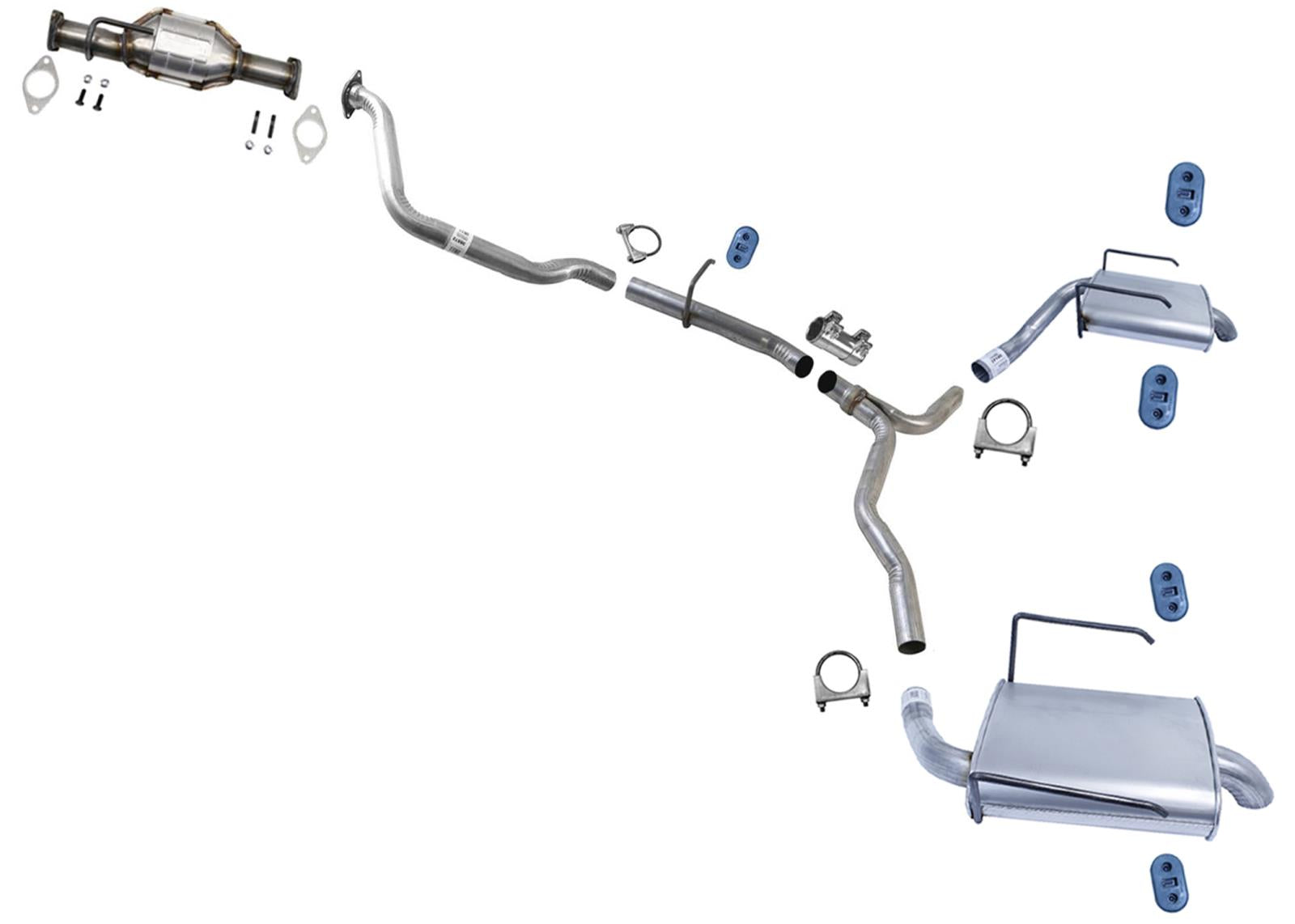 Resonator Pipe Dual Muffler Exhaust System for GMC Acadia SL SLE 2013 2016 3.6L