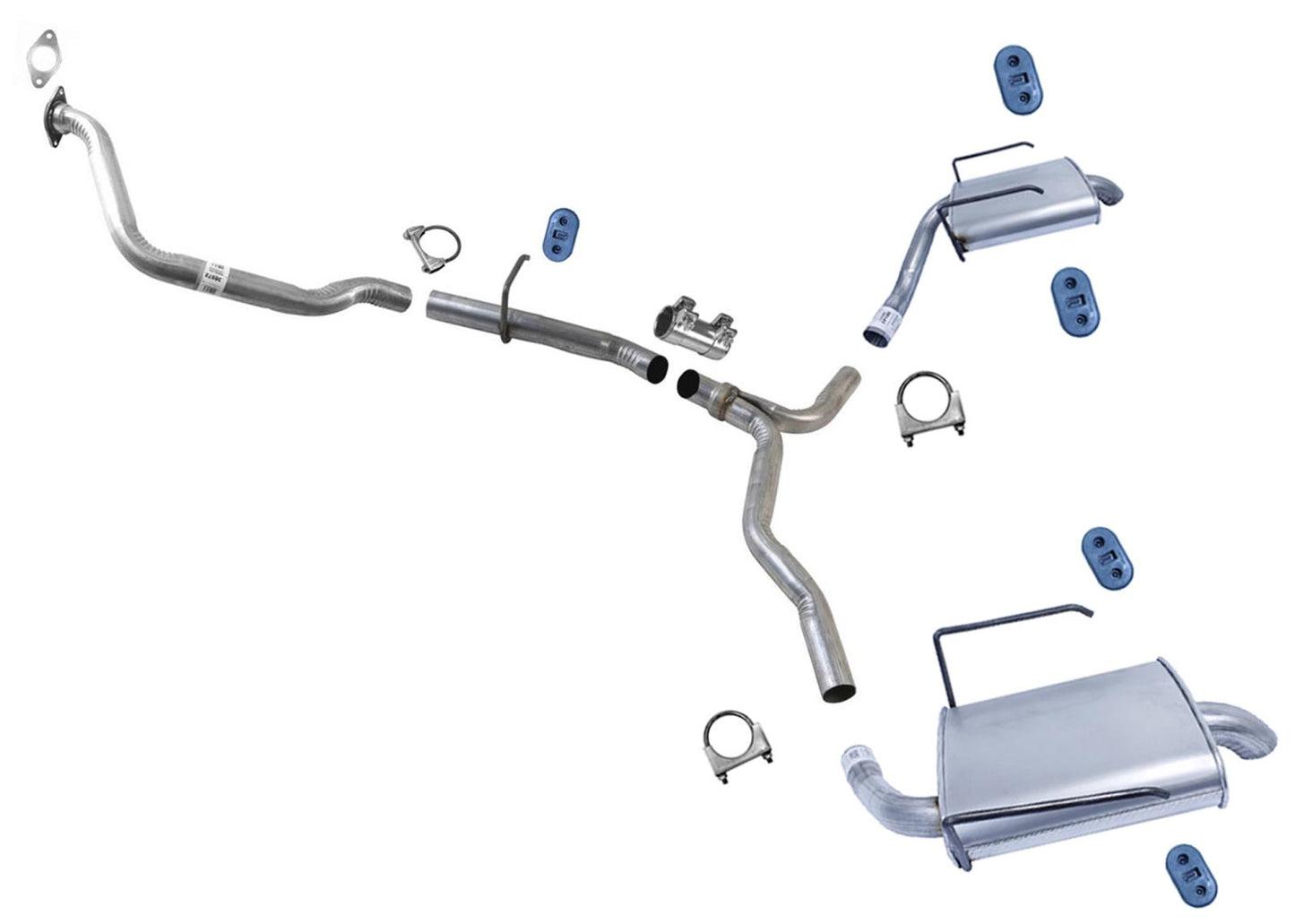 Resonator Pipe Dual Muffler Exhaust System for GMC Acadia SL SLE 2013 2015 2016