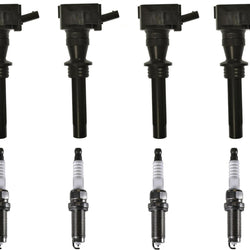 Direct Ignition Coils & Spark Plugs For Jaguar F-Pace 2.0L 2017 2020 2023 2024
