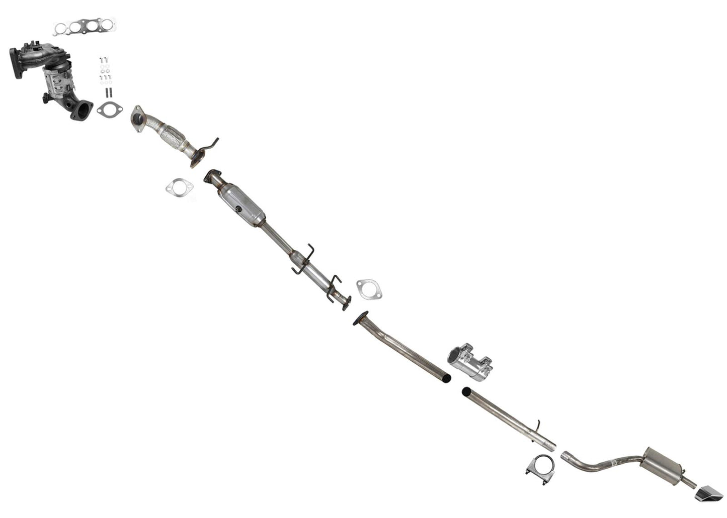 Extension Pipe Rear Muffler Exhaust System for Hyundai Sonata 2015-2019 2.4 Gas