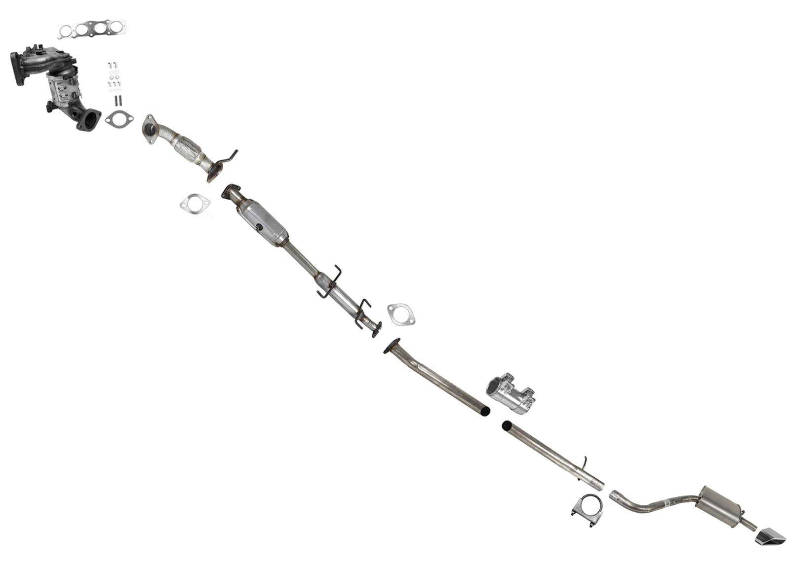 Extension Pipe Rear Muffler Exhaust System for Hyundai Sonata 2015-2019 2.4 Gas