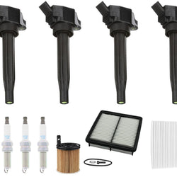 Ignition Coils & Laser Iridium Spark Plugs Tune Up Kit For Elantra 1.6L 20-2022