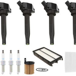 Ignition Coils Laser Iridium Spark Plugs Tune Up Kit For Sonata 1.6L 2020-2023