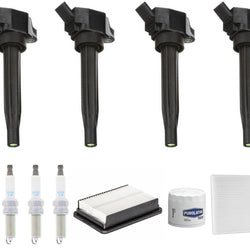 Ignition Coils Laser Iridium Spark Plugs Tune Up Kit For Kona 1.6L 2021 2022