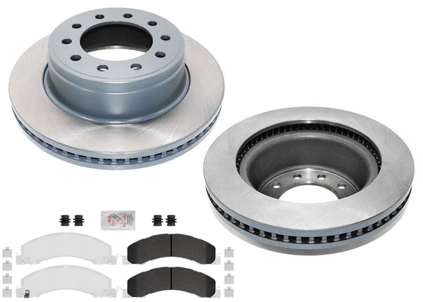 Frt Coated Disc Brake Rotors Fleet Galvanized Pads for Ram 4500 5500 2008-2024