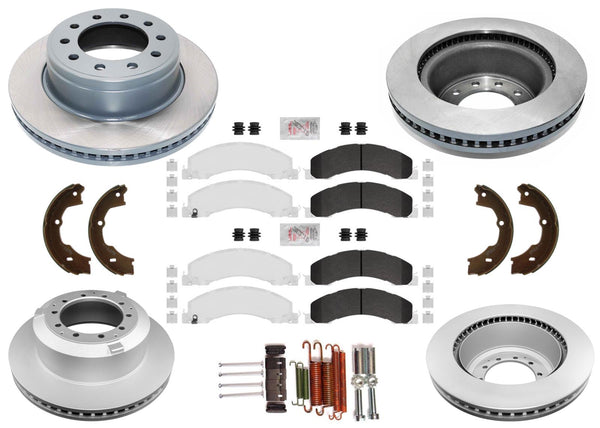 F&R Coated Disc Brake Rotors Fleet Galvanized Pads for Ram 4500 5500 2008-2024