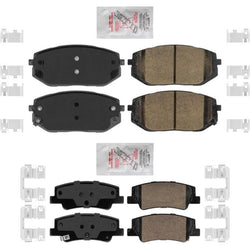 AmeriPro Pastillas de freno de disco delanteras y traseras de cerámica premium para Hyundai Tucson 22-2023