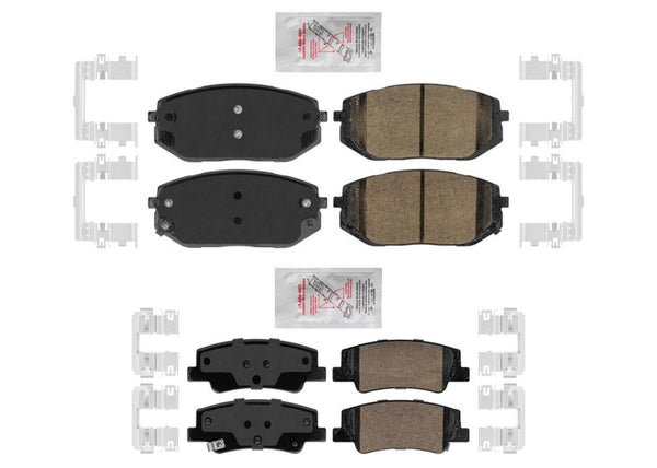 AmeriPro Pastillas de freno de disco delanteras y traseras de cerámica premium para Hyundai Tucson 22-2023