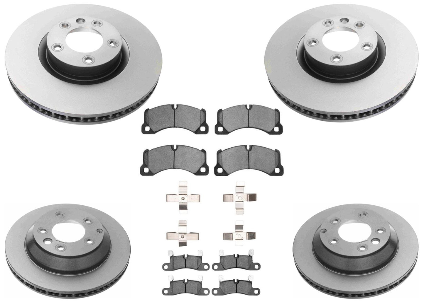 Coated F&R Disc Brake Rotors Brake Pads for Porsche Cayenne 2011-2018 3.0L 3.6L