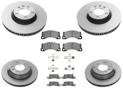 Coated F&R Disc Brake Rotors Brake Pads for Porsche Cayenne 2011-2018 3.0L 3.6L