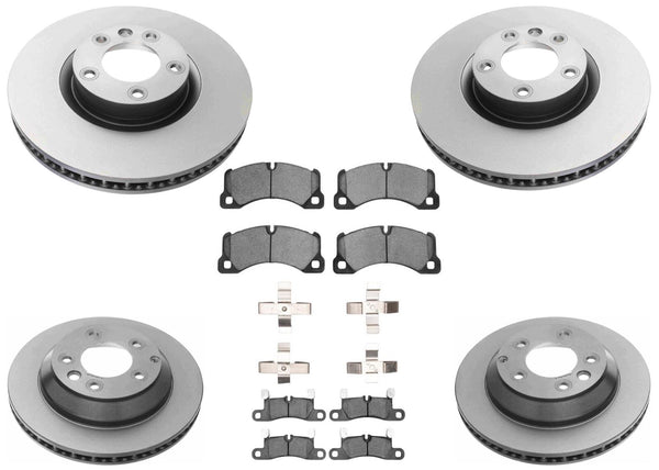 Coated F&R Disc Brake Rotors Brake Pads for Porsche Cayenne 2011-2018 3.0L 3.6L