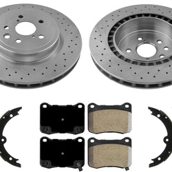 Rear Disc Brake Rotors Pads Parking Shoes for Lexus IS F 2008 2010 2014 5.0L