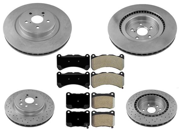 Premium Front & Rear Disc Brake Rotors Pads for Lexus IS F 2008 2010 2014 5.0L