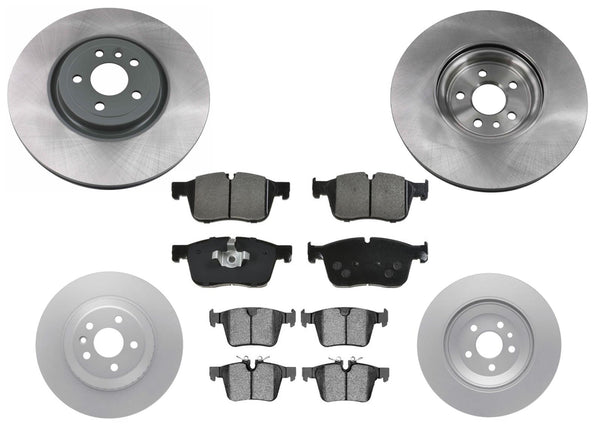 Coated Front Rear Disc Brake Rotors & Pads for Jaguar I-Pace 2021 2022 2023 2024